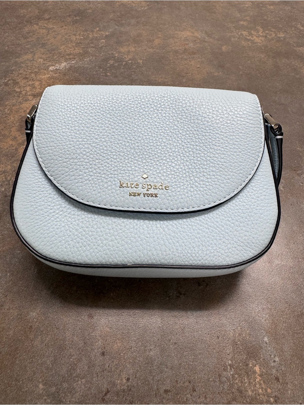 kate spade Leila Pale Blue Pebbled Leather Crossbody